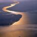 Luftaufnahme der Insel Trischen in der Nordsee.